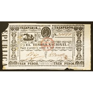 Paraguay, Republic, 3 Pesos n.d. (1868)
