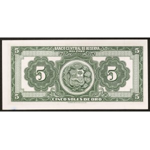 Peru, Republic, 5 Soles 18/06/1965
