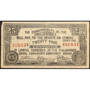Philippines, Commonwealth, 25 Centavos 1942