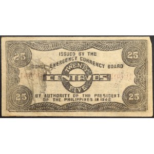 Philippines, Commonwealth, 25 Centavos 1942