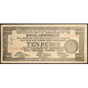 Philippines, Commonwealth, 10 Pesos 1942