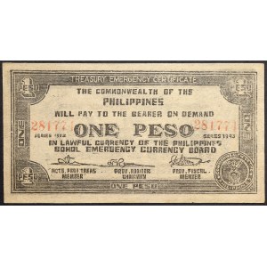 Philippines, Commonwealth, 1 Peso 1943
