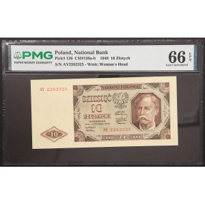 Poland, Republic, 10 Zlotych 1948