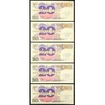 Poland, Republic, Lot 5 pcs. 20 Zlotych 1982