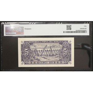 Romania, Republic, 5 Lei 1952