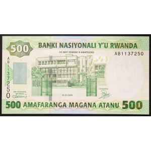 Rwanda, Republic, 500 Francs 01/07/2004