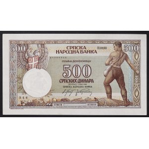 Serbia, German Occupation, 500 Dinara 01/05/1942