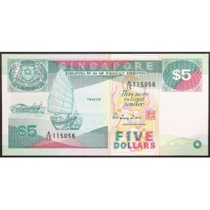 Singapore, 5 Dollars n.d. (1989)
