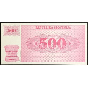 Slovenia, Republic, 500 Tolarjev Specimen n.d. (1990)