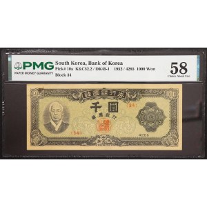 South Korea, Republic, 1.000 Won n.d. (1952)