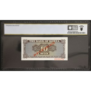 Republik Südkorea, 10 Won, Mustermarke, ohne Datum (1962)