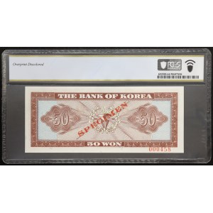 South Korea, Republic, 50 Won Specimen n.d. (1962)