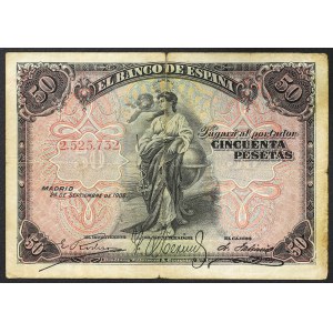 Spain, Kingdom, 50 Pesetas 24/09/1906