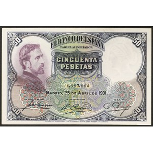 Spain, Republic, 50 Pesetas 25/04/1931