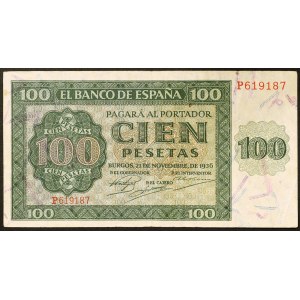 Spain, Republic, 100 Pesetas 21/11/1936