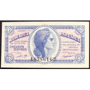 Espagne, République, 50 centimos, 1937
