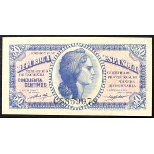 Espagne, République, 50 centimes, 1937