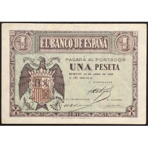 Spain, Republic, 1 Peseta 30/04/1938