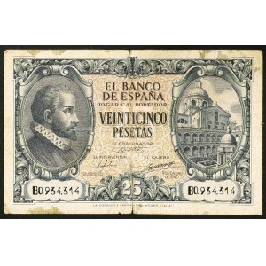 Spain, Kingdom, 25 Pesetas 09/01/1940