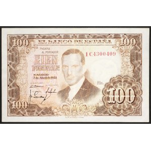 Spain, Kingdom, 100 Pesetas 07/04/1953