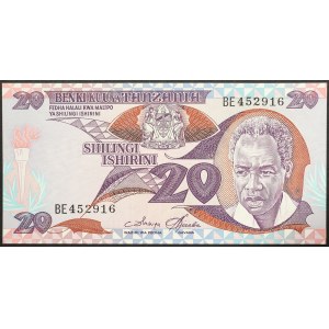 Tanzánia, republika, 20 šilingov, bez dátumu (1985)