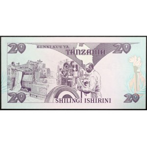 Tanzánia, republika, 20 šilingov, bez dátumu (1985)