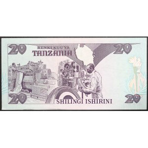 République de Tanzanie, 20 shillings, sans date (1987)