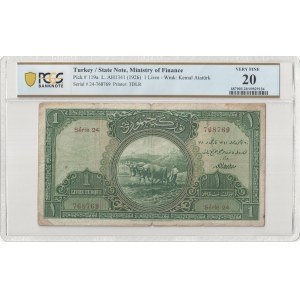 Turkey, State Note, Ministry of Finance, 1 Livre 1926