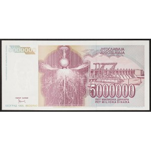 Yugoslavia, Federal Republic, 5.000.000 Dinara 1993