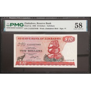 Zimbabwe, Republic, 10 Dollars 1980