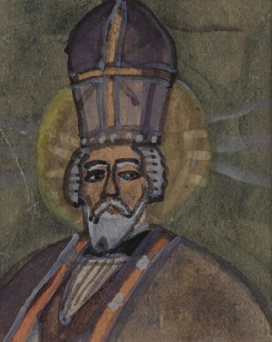 Nikifor Krynicki (1895 Krynica - 1968 Folusz), Portret biskupa, około lata 50. XX w.