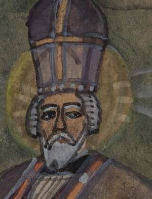 Nikifor Krynicki (1895 Krynica - 1968 Folusz), Portret biskupa, około lata 50. XX w.