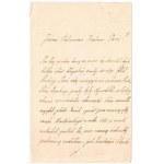 [Mother of the 1863 Insurgents] A letter from Anna Kalinowska, who lost her estate and two sons in 1863, asking Countess A. Dzieduszycka for help. [Lviv, ca. 1900], bifolium