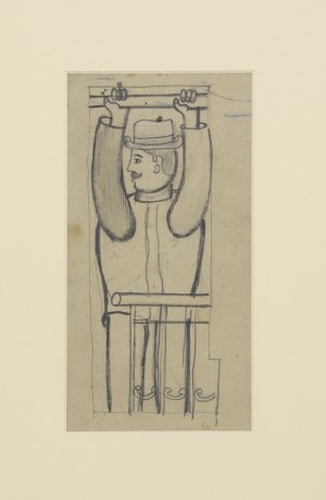 Marek WŁODARSKI (Henryk Streng) (1903-1960), Mężczyzna z uniesionymi rękami - praca dwustronna, 1926