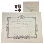 Second Polish Republic Set - Cross of Valor 1920 (Arthus Bertrand), Medal 1918–1921, Awarded in 1936 (Pierre-Antoine Berrurier)