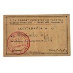 Second Polish Republic: L.O.P.P. Membership Card, Warsaw Capital Committee, 1926