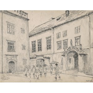Franciszek Turek, Davanti al Municipio, 10 novembre 1918, Disegno per il libro di Klemens Bąkowski, 1925