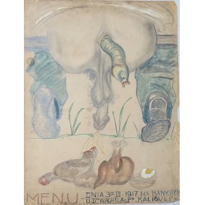 Kazimierz Sichulski, Ensemble d'œuvres pour le banquet organisé après la représentation de « Caligula », 1917