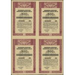 Postwar Poland (1944–1952), bond with a face value of 2,000 zloty = 4 × 500 zlotych, April 15, 1946, Warsaw