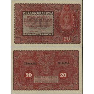 Poland, 20 Polish marks, August 23, 1919, II-AD