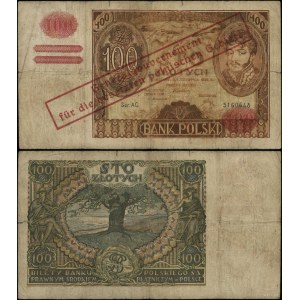 Poland, 100 zlotych, (1939), original (?) overprint, AC series