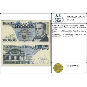 100.000 zloty, 1° febbraio 1990, AH
