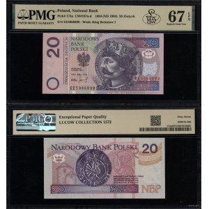 20 zlotych, March 25, 1994, EE