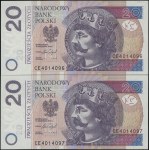 Poland, set of 2 x 20 zlotych from the transitional series, September 15, 2016