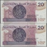 Poland, set of 2 x 20 zlotych from the transitional series, September 15, 2016