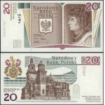 Poland, 20 zlotych, January 28, 2015
