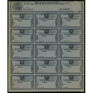 Poland, food ration card, 1920, Warsaw