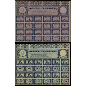 Poland, set: 2 x fuel ration card, 1921–1922, Warsaw