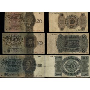Germany, set of 3 banknotes, October 11, 1924