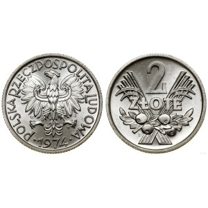 Poland, 2 zlote, 1974, Warsaw